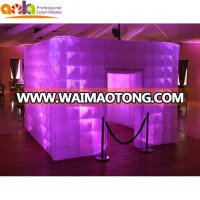 2.5*2.5*2.5m led inflatable photo booth,inflatable cube tent for free shipping and blower